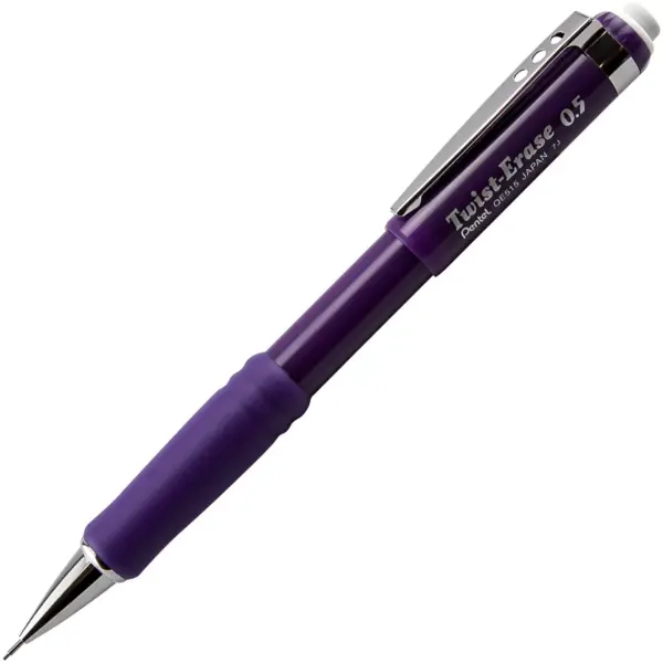 Pentel Mechanical Pencil W/ Twist Eraser 0.5 mm Violet QE515V