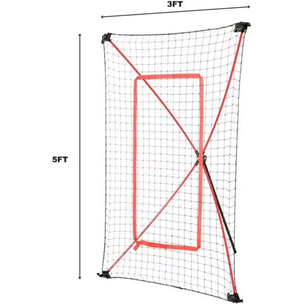 Net Playz 5' x 3' Portable Baseball Rebound Net - Black