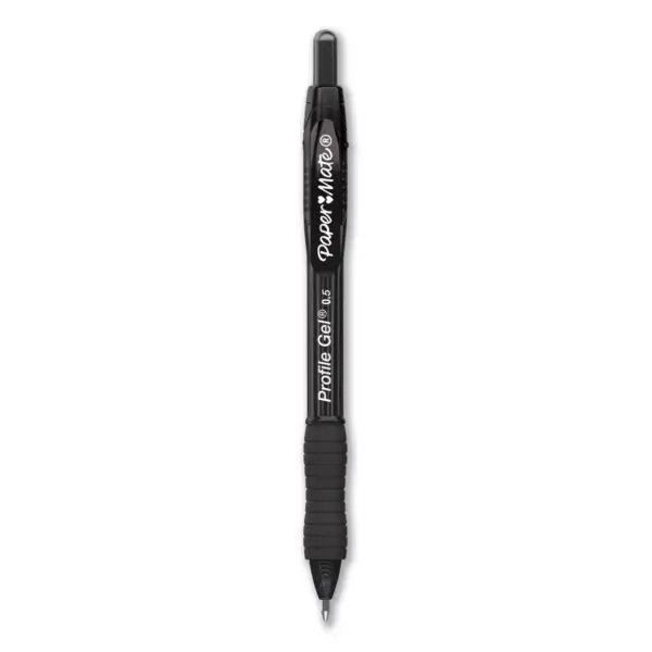 Paper Mate Retractable Gel Pen, Fine 0.5 mm, BLK Ink 2095468