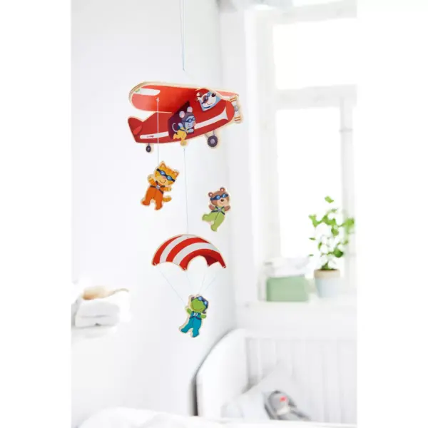 HABA Wooden Baby Nursery Mobile Parachuters