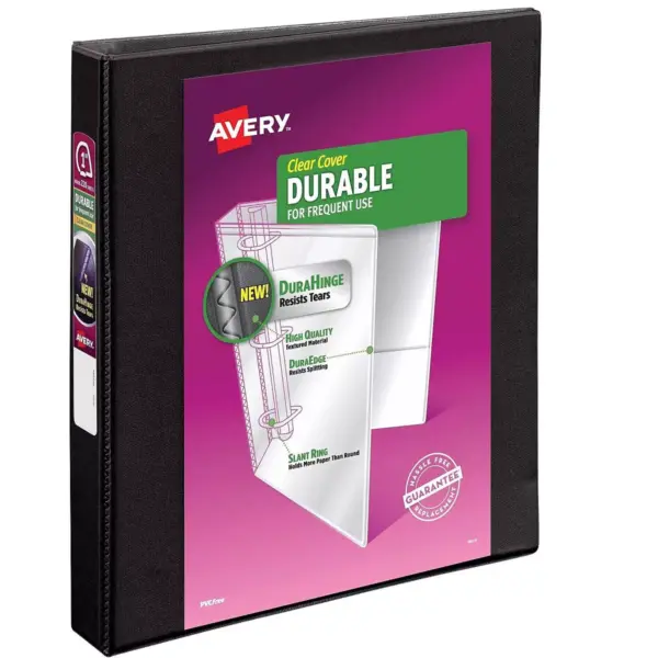 Avery Durable 1 1/2" 3-Ring View Binder Black (17021)