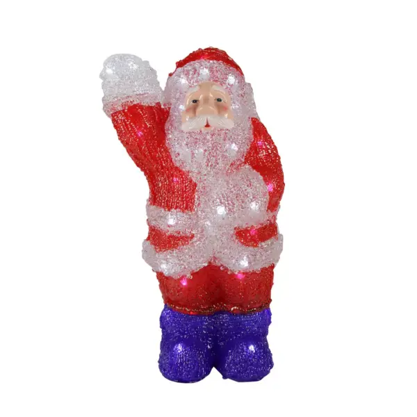 Northlight 14" Lighted Commercial Grade Acrylic Waving Santa Claus Christmas Outdoor Decoration