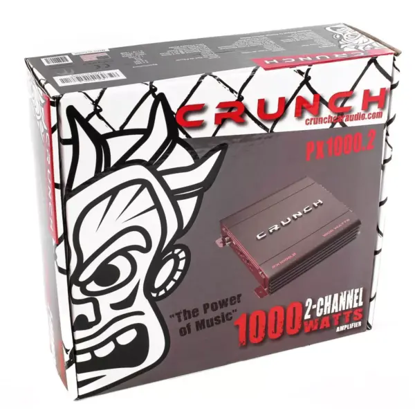 Crunch 2 Channel 1000 Watt Amp A/B Class Car Audio Stereo Amplifier | PX-1000.2