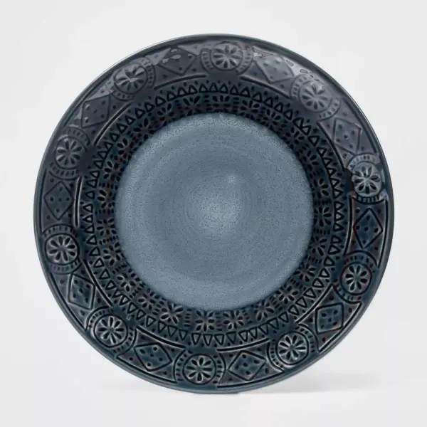 8.5" Ceramic Kingfield Debossed Salad Plate Blue - Threshold™