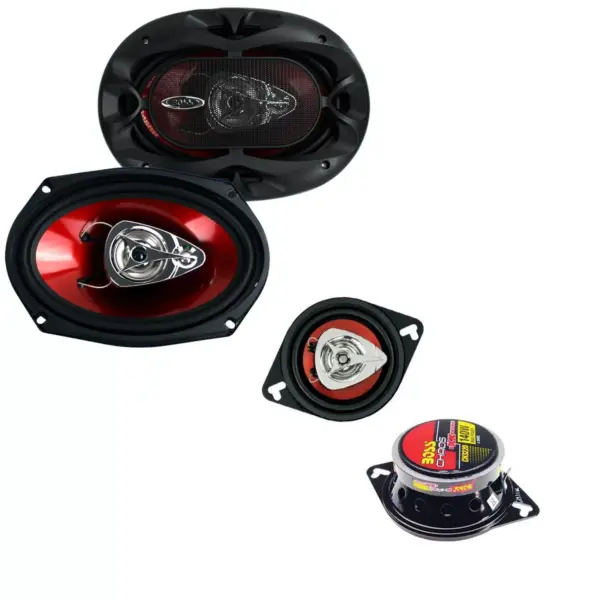 Boss 6x9 Inch 3 Way 400 Watt Car Audio Chaos Extreme Series Speakers and 3.5 Inch Coaxial Speakers