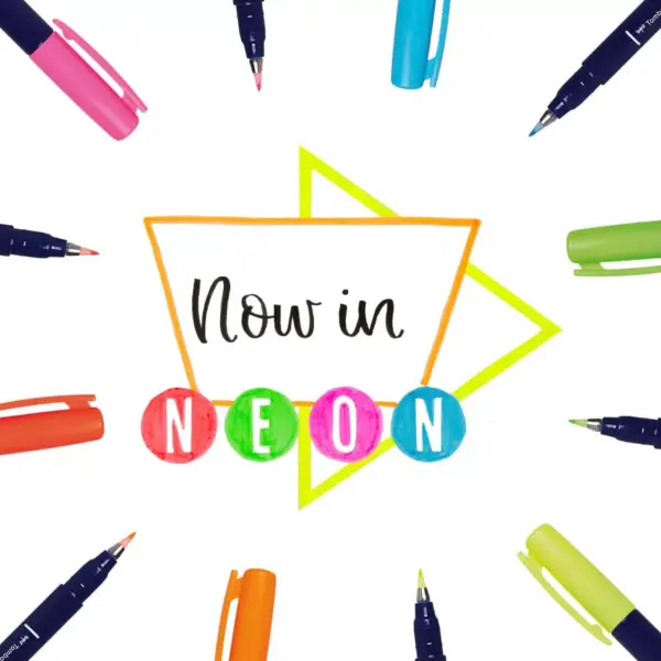 Tombow 6ct Fudenosuke Brush Pens - Neon