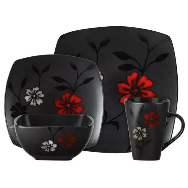 Gibson Elite 16pc Stoneware Evening Blossom Dinnerware Set