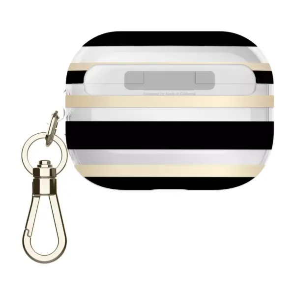 Kate Spade New York AirPods Pro Case - Oceanside Stripe Black/Gold Foil/Clear