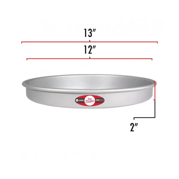 Fat Daddio's PRD-122 Anodized Aluminum Round Cake Pan with Solid Bottom, 12 x 2"