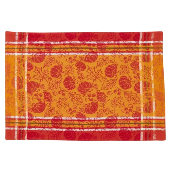 Saro Lifestyle Cotton Placemats With Pumpkin and Leaf Jacquard Design (set of 4 pcs)