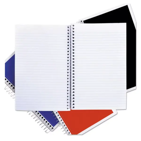 Universal 3 Sub. Wirebound Notebook 9.5 x 6 College Rule 120 Sht Assorted Covers 4/PK 66414