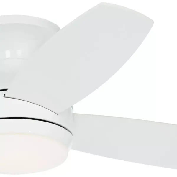 52" Casa Vieja Modern Hugger Ceiling Fan with Light LED Dimmable Remote Control Flush Mount White Opal Glass for Living Room