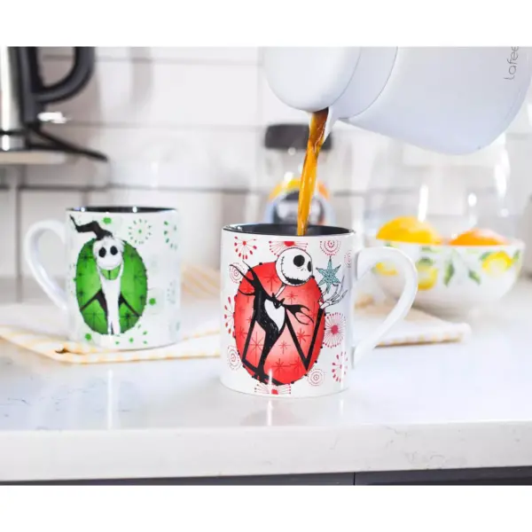 Silver Buffalo Nightmare Before Christmas Jack Holiday Mugs, Set of 2 | Each Holds 14 Ounces