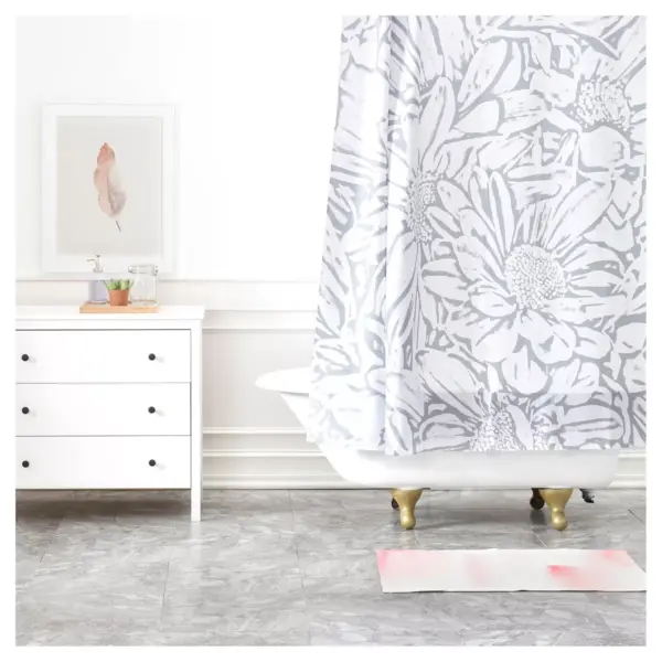 Lisa Argyropoulos Daisy Dove Shower Curtain Gray - Deny Designs