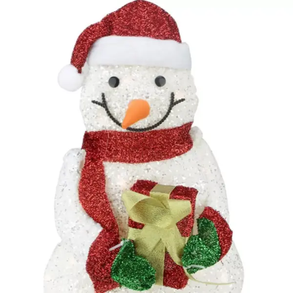 Northlight 23" White and Red Lights Snowman Outdoor Christmas Decor