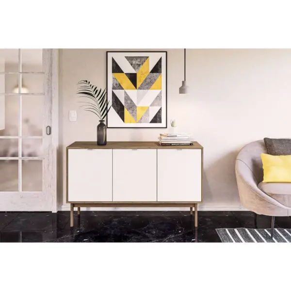 Sienna Sideboard Walnut and White - Chique