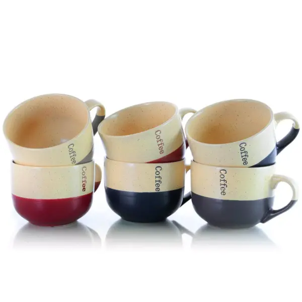 18oz 6pk Stoneware Loft Assorted Latte Mugs - Elama