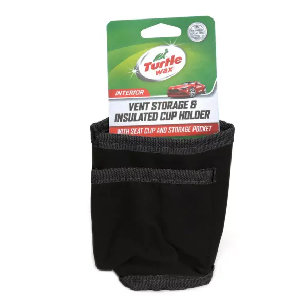 Turtle Wax Vent Storage/Insulated Cup Holder - Black