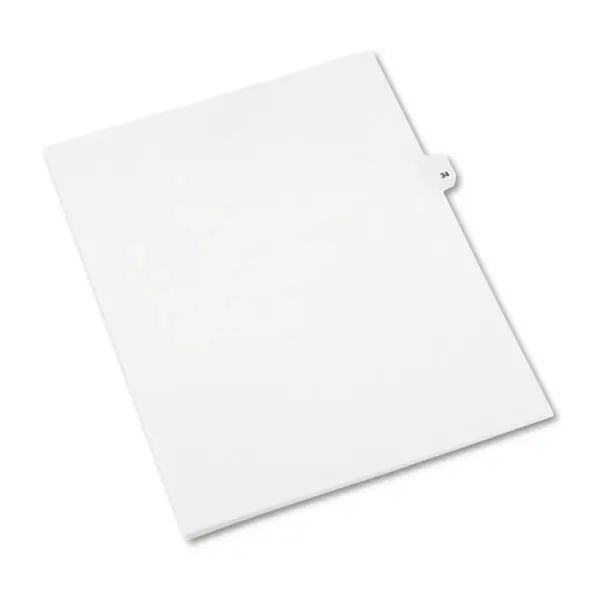 Avery-Style Legal Exhibit Side Tab Divider Title: 34 Letter White 25/Pack 01034