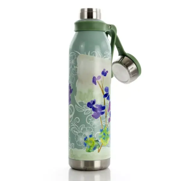 Gibson Elite Lavender Cottage 25 Ounce Stainless Steel Thermal Bottle