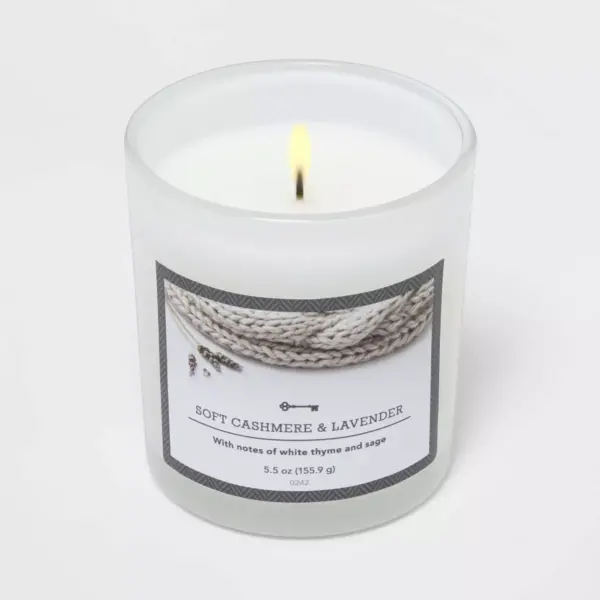 5.5oz Glass Jar Cashmere and Lavender Candle - Threshold™