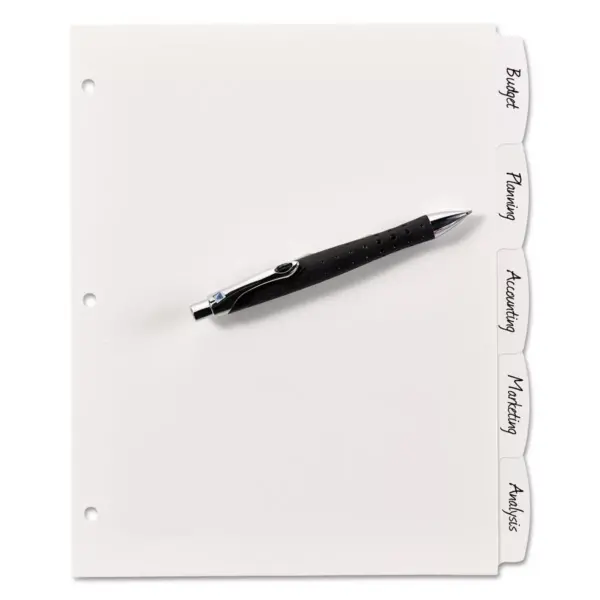 Avery Write-On Big Tab Plastic Dividers 5-Tab Letter 16370