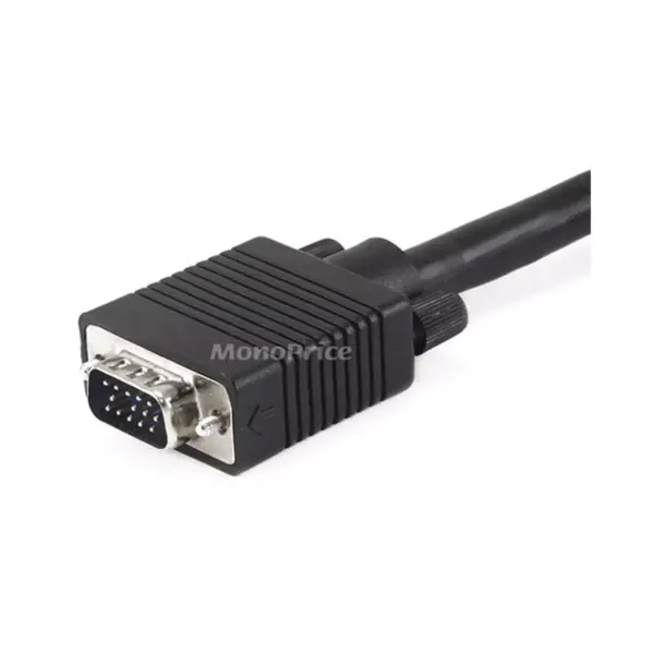 Monoprice VGA RGB Video Cable - 6 Feet - Black | HD-15 to 5 BNC for HDTV Monitor