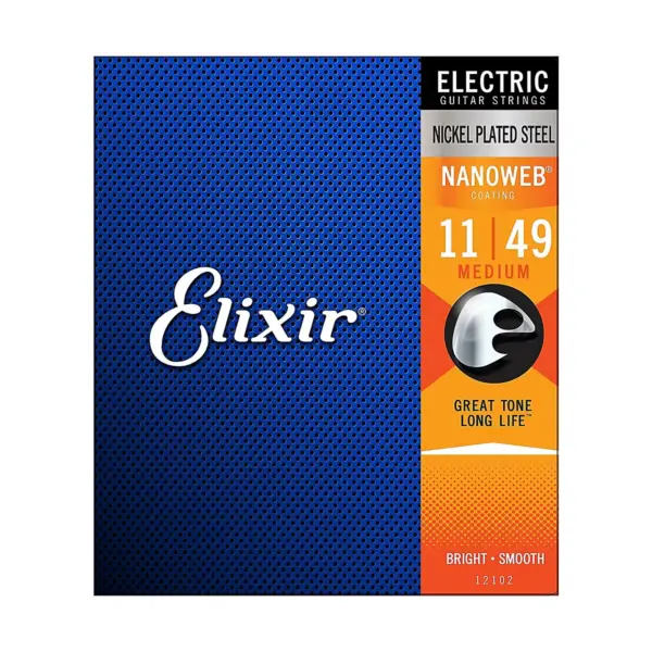 Elixir Electric Guitar Strings with NANOWEB Coating, Medium (.011-.049)