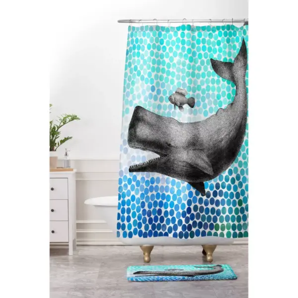 New Friends 3 Shower Curtain Aqua - Deny Designs