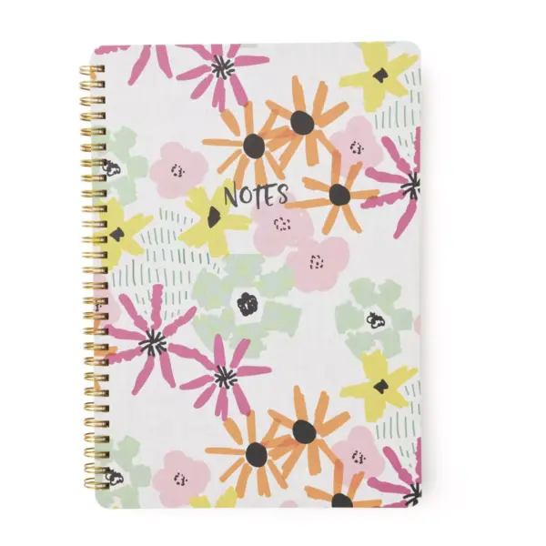 Abstract Floral 'Notes' Spiral Notebook 1 Subject - Roobee