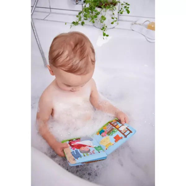 HABA Animal Wash Day - Magic Bath Book - Wipe with Warm Water and the "Muddy" Pages Come Clean