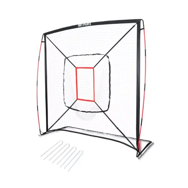 Net Playz 7' x 7' Baseball and Softball Practice Pitching Net - Black