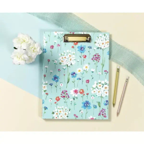 Day Designer Clipfolio with Writing Pad Field of Daisies - Blue Sky