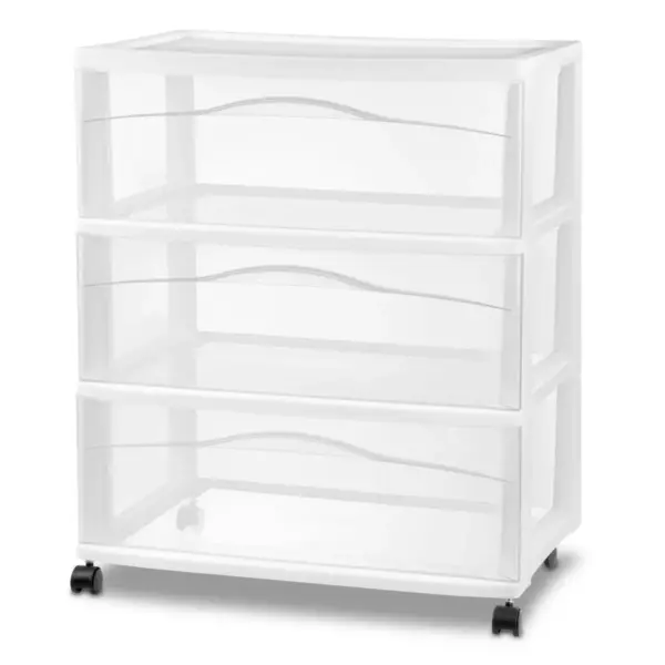 3 Drawer Wide Cart White - Room Essentials™