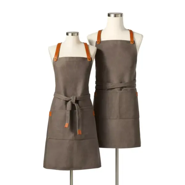 Full Apron Waxed Canvas with Leather Gray - Hilton Carter for Target