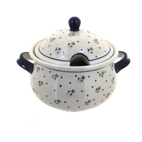 Blue Rose Polish Pottery Country Meadow Soup Tureen