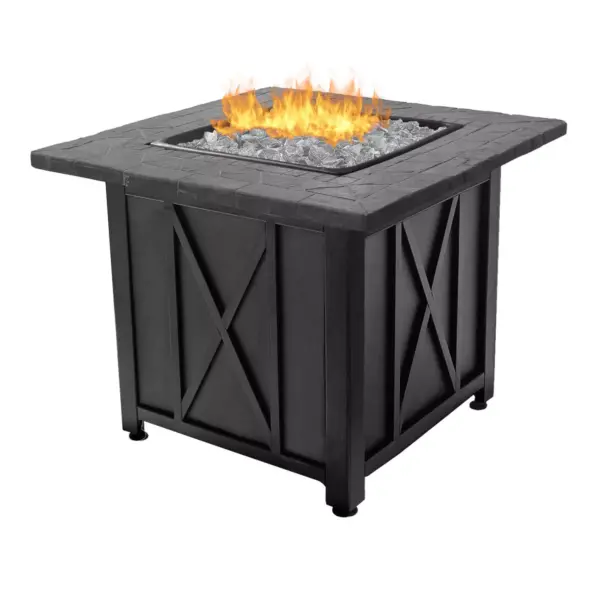 Endless Summer 30,000 BTU Outdoor Propane Gas White Fire Glass Patio Fire Pit