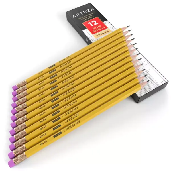 Arteza Box of #2 HB Pre-Sharpened Pencils, Number 2 Bulk Pencil School Supply - 12 pack (ARTZ-8117-1)