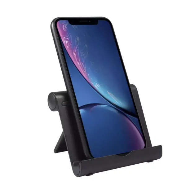 Insten Adjustable Phone Stand For iPhone 12 Pro Max Mini 11 All Cell Phones iPad Tablet Universal Desktop Holder, Aluminum Alloy, Black