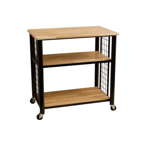 Wood Contemporary Kitchen Cart in Black - Catskill Craftsmen