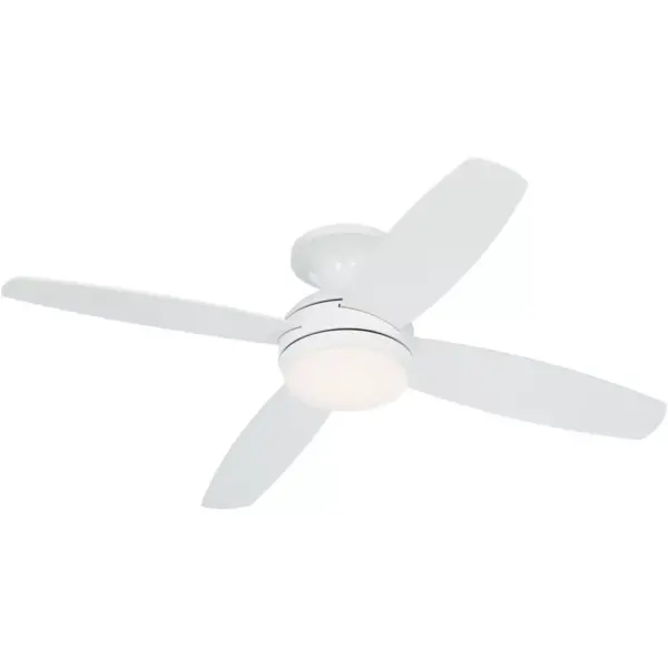 52" Casa Vieja Modern Hugger Ceiling Fan with Light LED Dimmable Remote Control Flush Mount White Opal Glass for Living Room