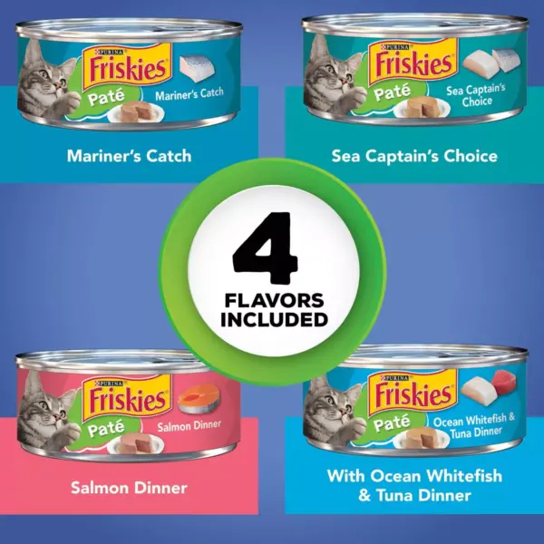 Purina Friskies Paté Wet Cat Food Seafood Favorites - 5.5oz/32ct Variety Pack