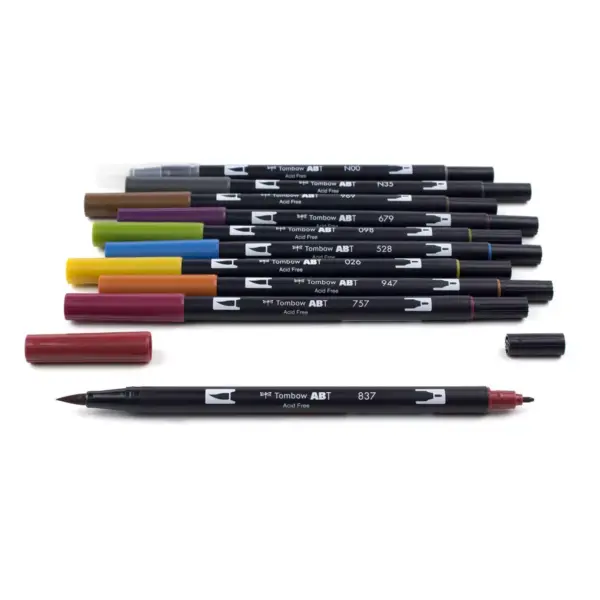 Tombow 10ct Dual Brush Pen Art Markers - Muted