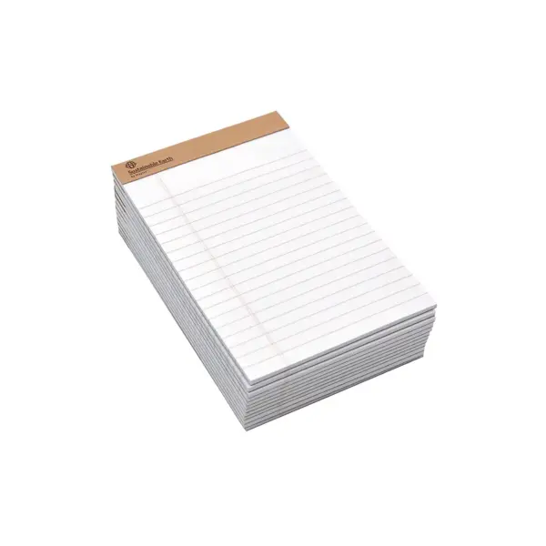 Sustainable Earth Notepads 5" x 8" Wide White 50 Sheets/Pad 12 Pads/PK (19938) 886428