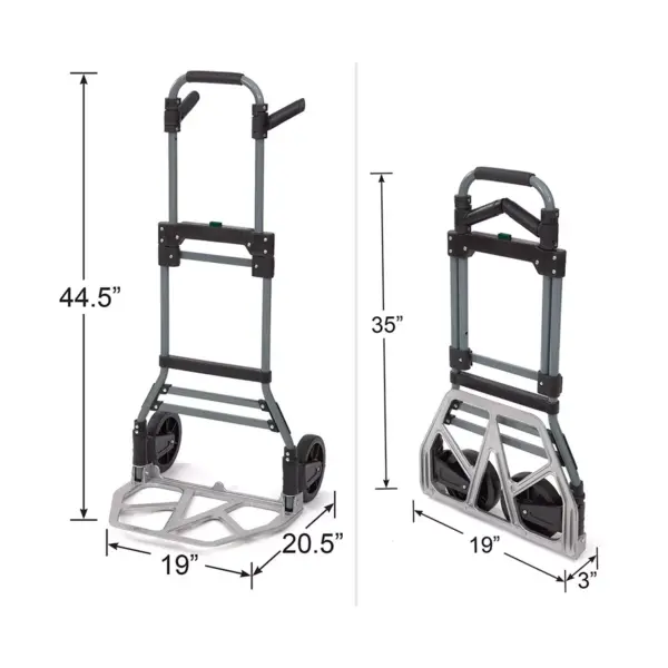 Liberty Industrial 10002 Easy Travel Folding Luggage Hand Truck Cart Aluminum Construction w/Grips Hand Truck