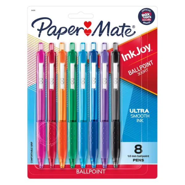 8pk Ballpoint Pens InkJoy 300RT 1.0mm Multicolored - PaperMate