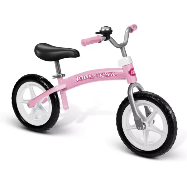 Radio Flyer 800X Glide and Go Age 2.5 to 5 Year Old Kids Balance Bike, Pink