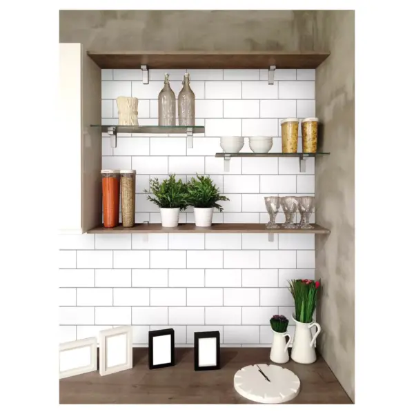 Subway Tile Peel & Stick Wallpaper White - Threshold™