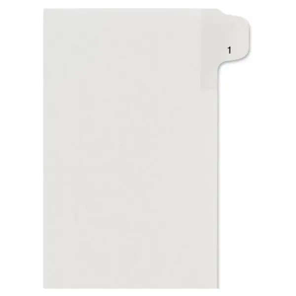 Avery Allstate-Style Legal Exhibit Side Tab Divider Title: 1 Letter White 25/Pack 82199