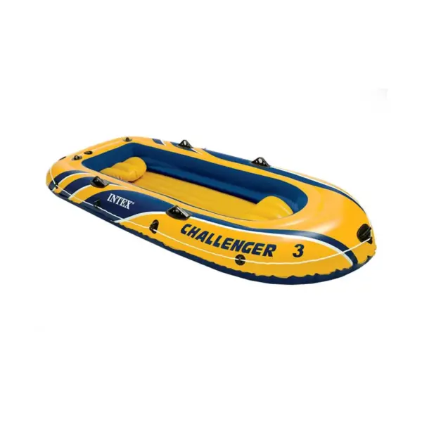 Intex Challenger 3 Inflatable Raft Boat Set & 2 Eight Speed Trolling Motors